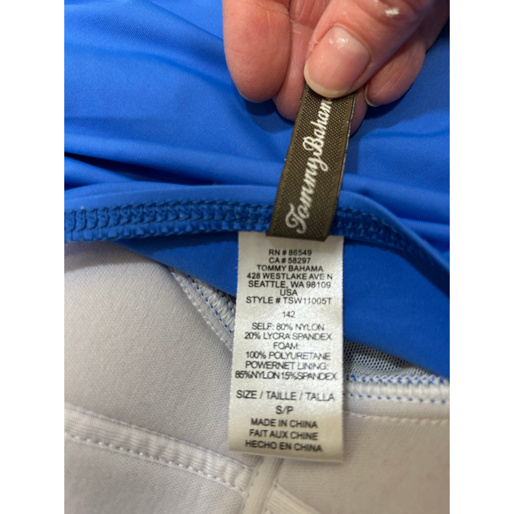 Tommy Bahama Blue Ruched Tankini Top S - Picture 5 of 7